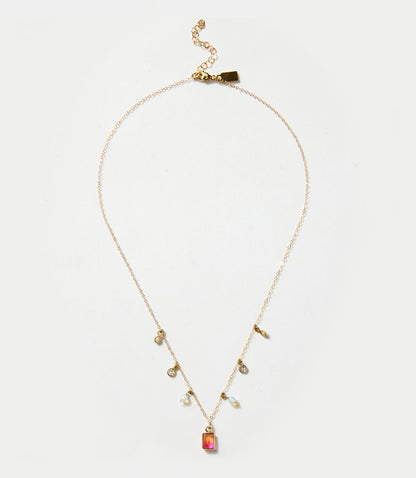 Gemstone Station Necklace