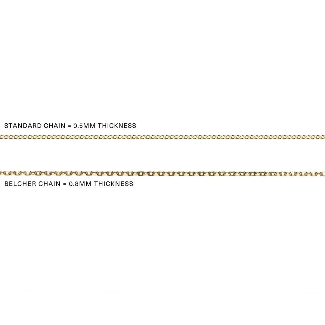 Solid Gold Curve Initial Letter Necklace