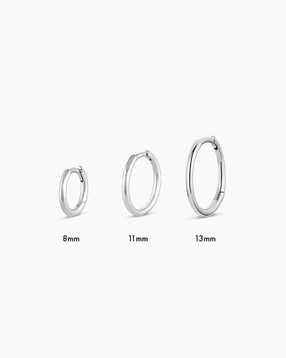 14K White Gold Classic Single Huggie