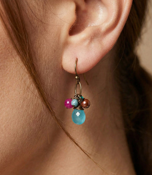 Czech Glass Cluster Earrings