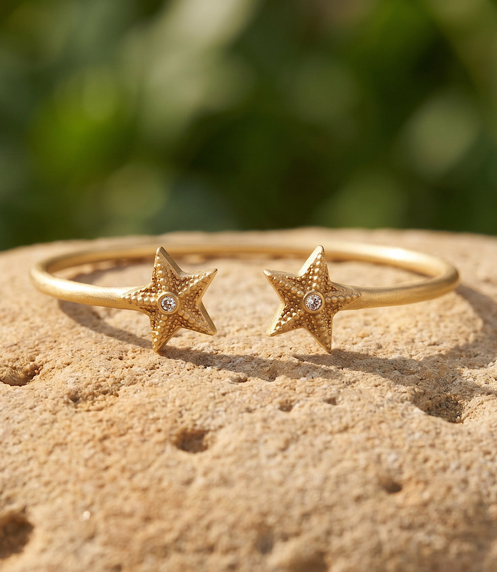 Starfish Crystal Cuff Bracelet