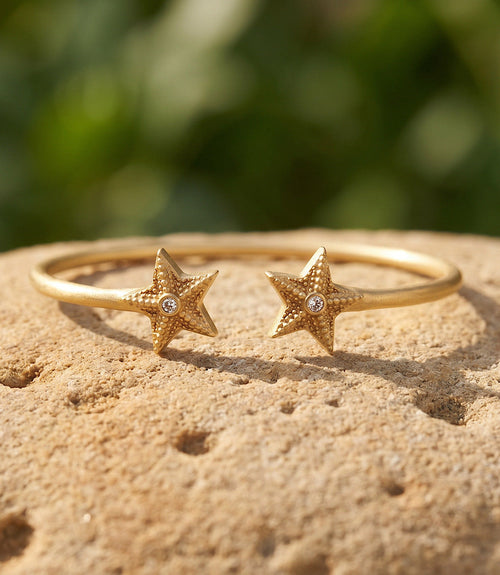 Starfish Crystal Cuff Bracelet