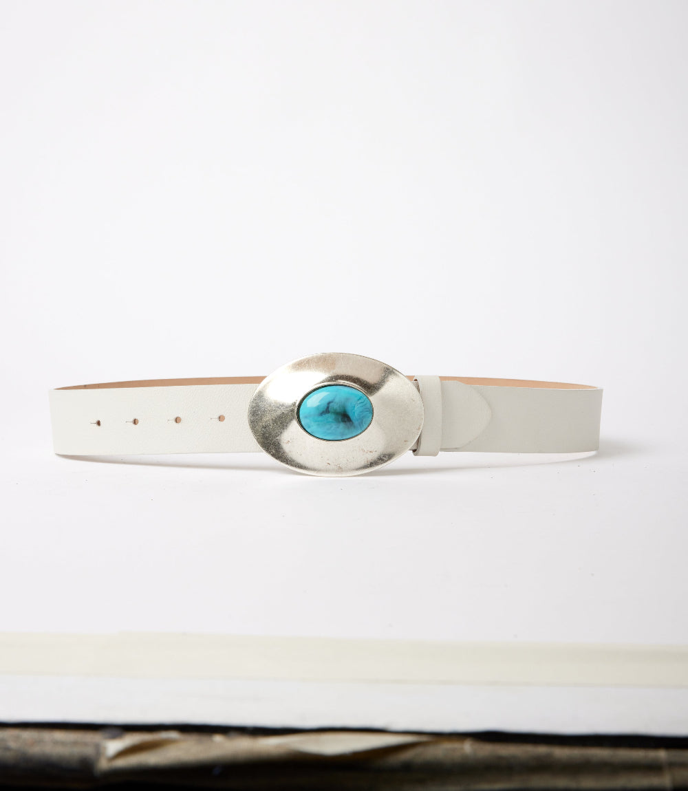 Streets Ahead Turquoise Buckle Leather Belt