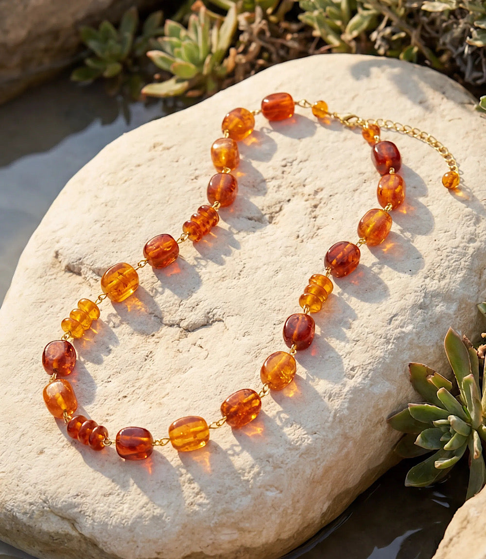 Amber Link Necklace