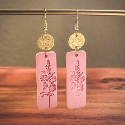 Beautiful Pink and Gold Floral Earrings