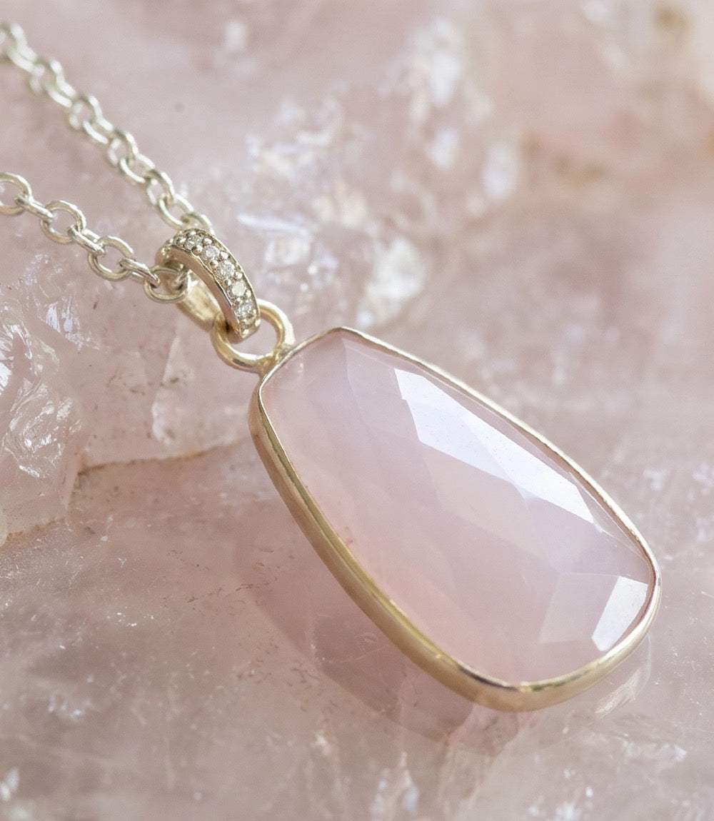 Pink Opal Pendant Necklace