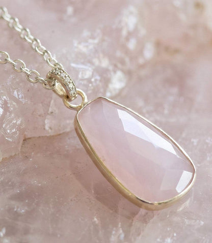 Pink Opal Pendant Necklace