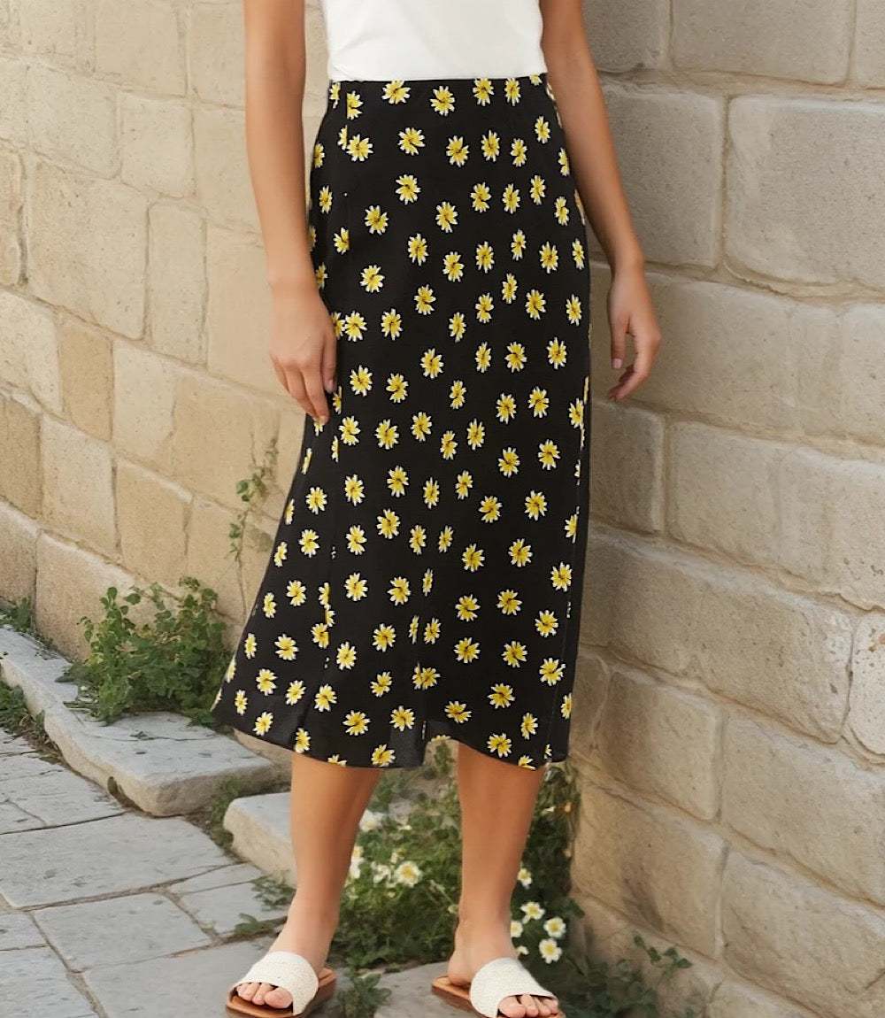 Bias Cut Midi Skirt