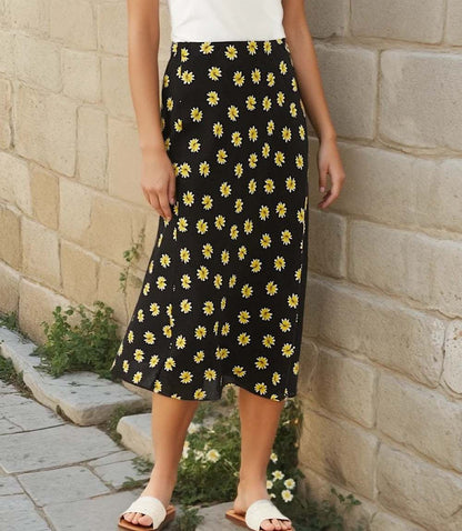 Bias Cut Midi Skirt