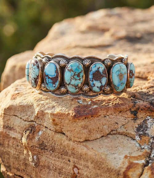 Golden Hill Turquoise Stone Cuff Bracelet