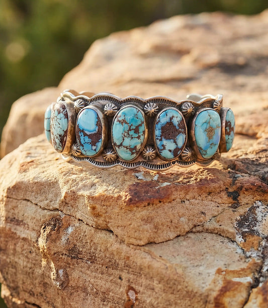 Golden Hill Turquoise Stone Cuff Bracelet