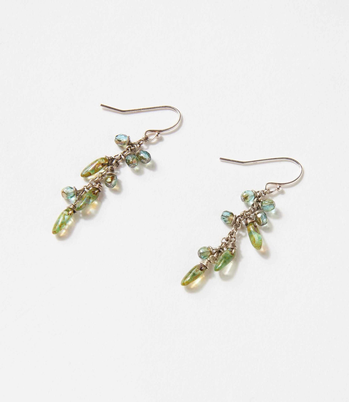 Rustic Creek Glass Cluster Earrings