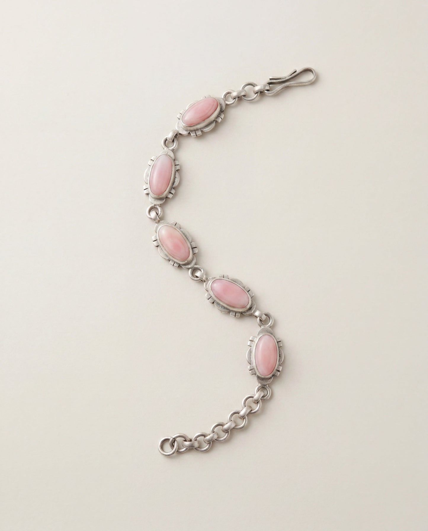 Pink Conch Station Link Bracelet