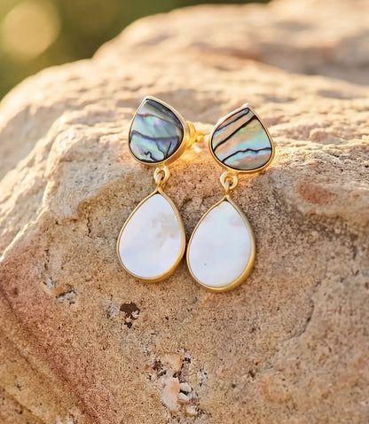 Pearl And Abalone Earrings