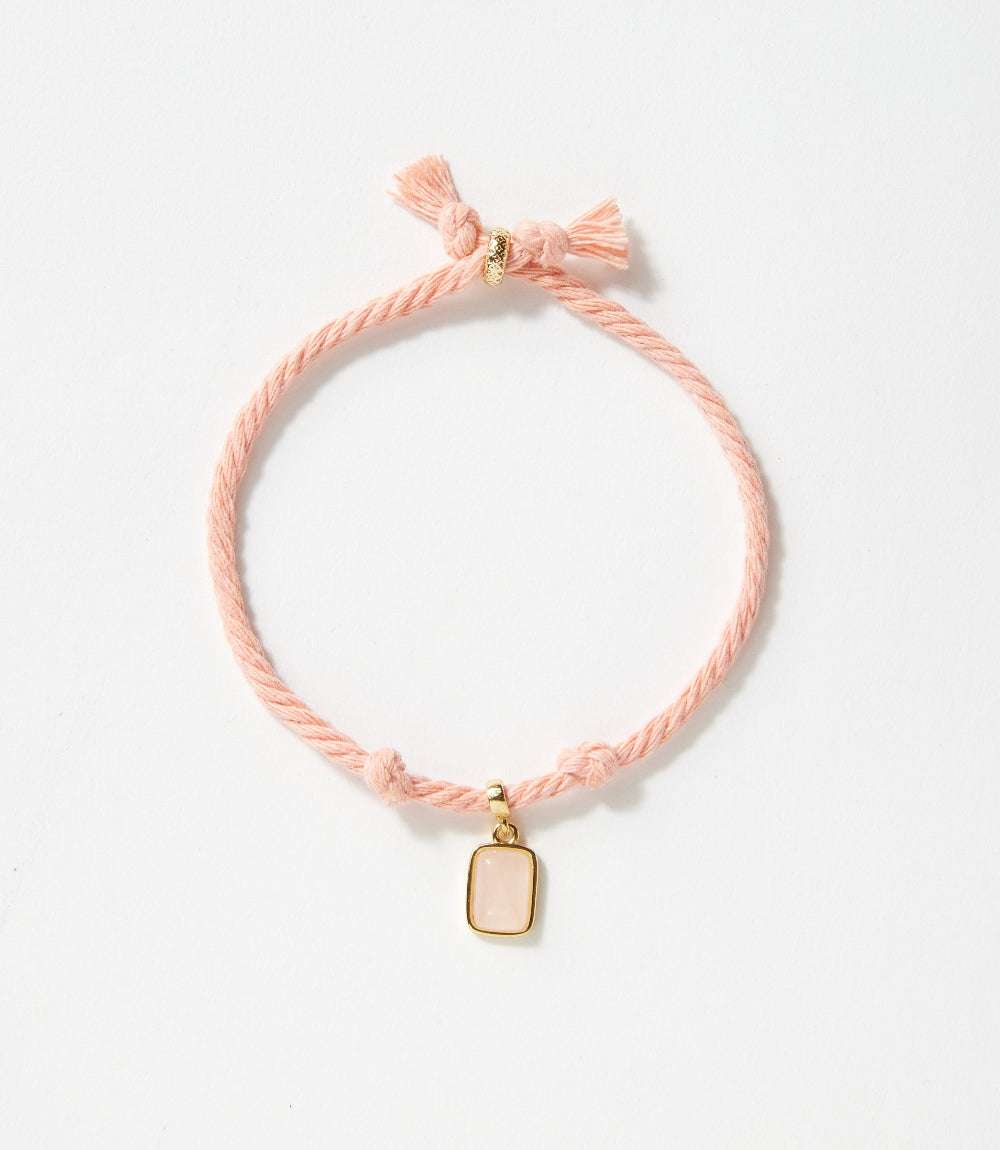 Rectangular Gemstone Cord Bracelet