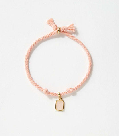 Rectangular Gemstone Cord Bracelet