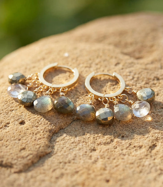 Gemstone Huggie Earrings