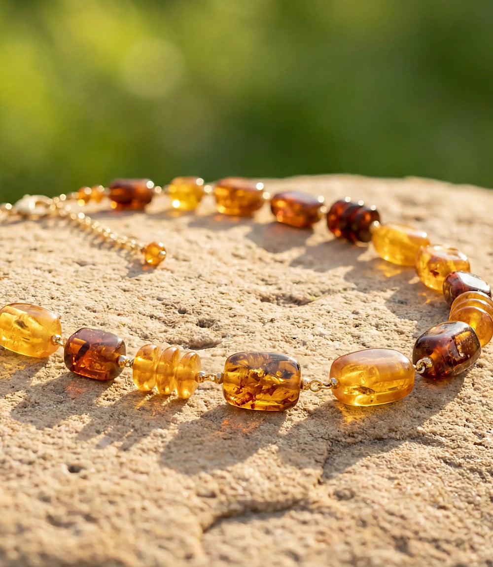 Amber Link Necklace