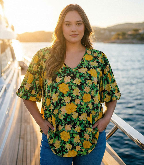 Plus Size Puff Sleeve Top