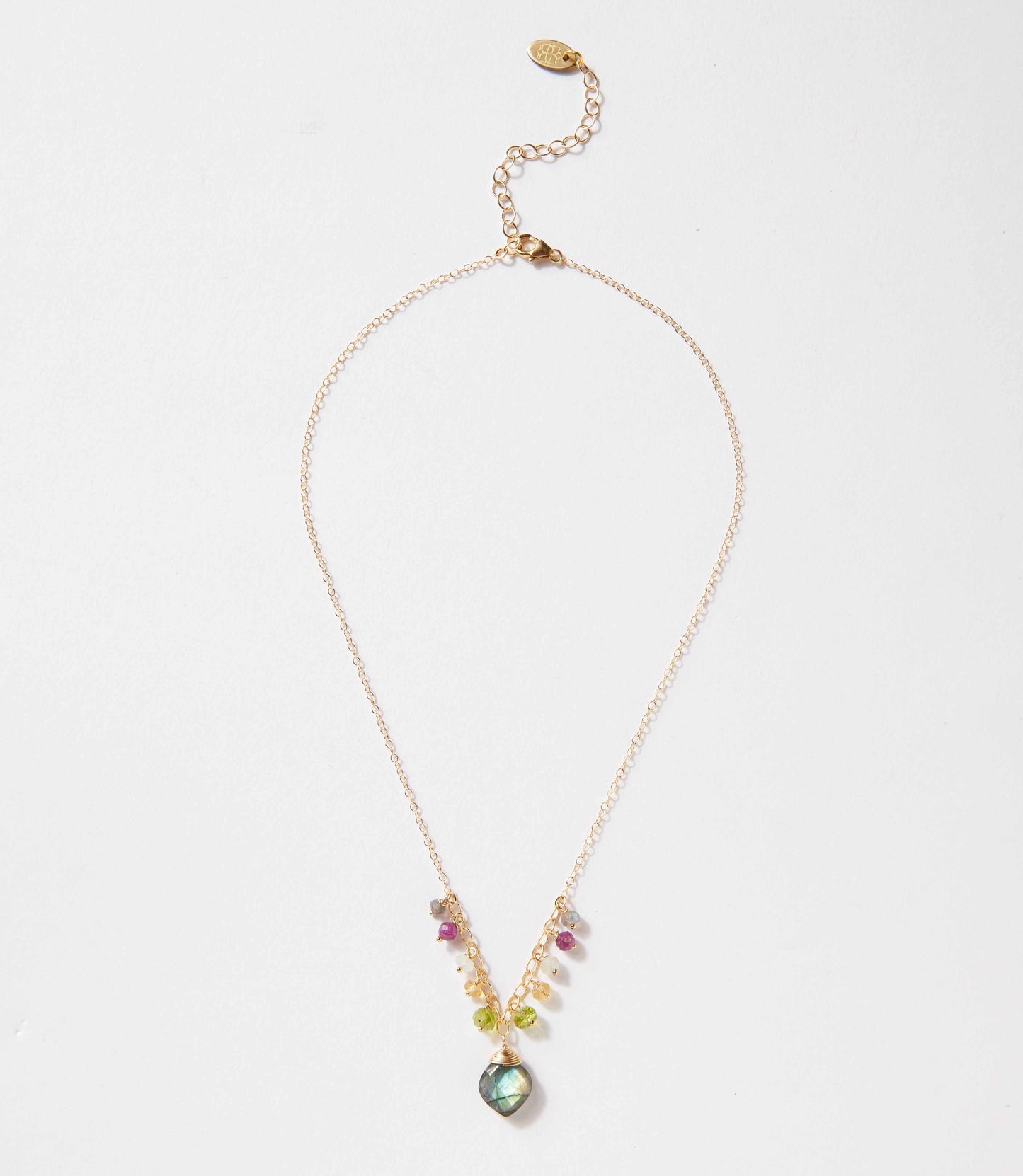 Beaded Gemstone Pendant Necklace
