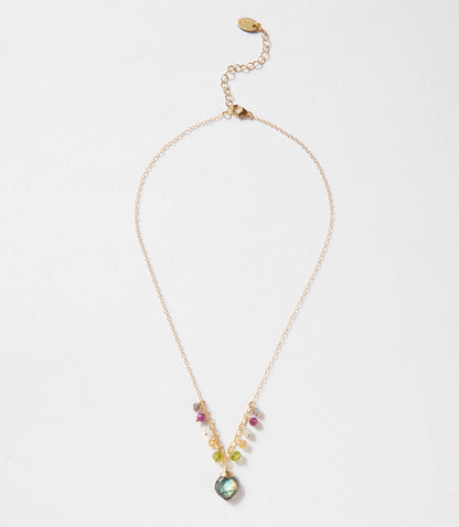 Beaded Gemstone Pendant Necklace