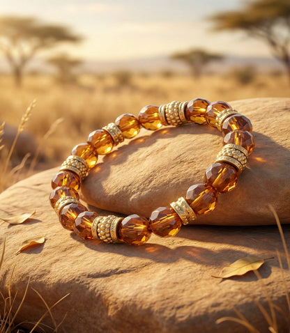 Beaded Amber Bracelet