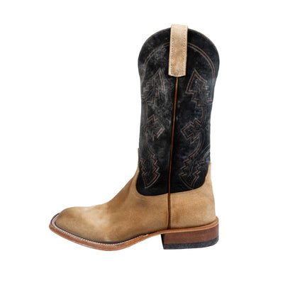 Anderson Bean Men's Square Toe Tan Crazyhorse Black Western Boot