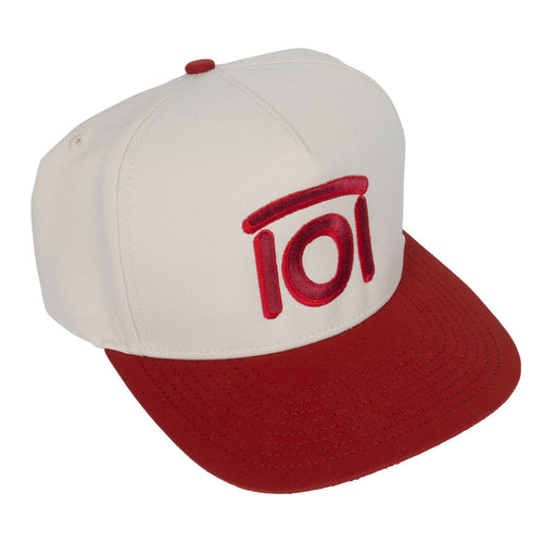 101 Ranch Flat Logo Cap - Vintage White/University Red