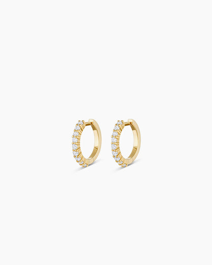 14K Diamond Huggies