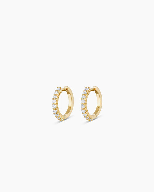 14K Diamond Huggies