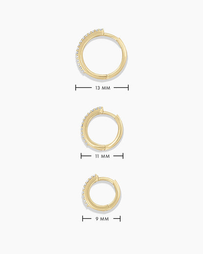 14K Diamond Double Down Single Huggie