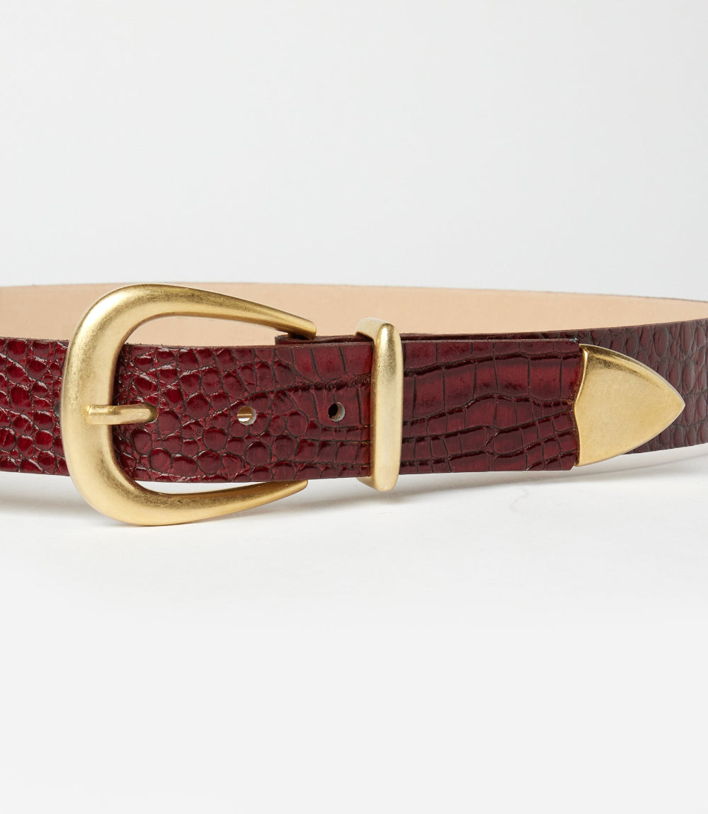 Streets Ahead Crocodile Leather Buckle Belt