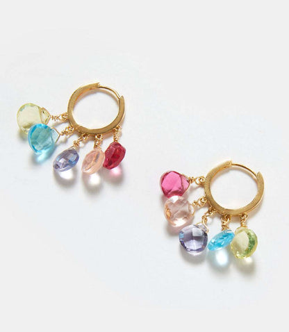 Gemstone Huggie Earrings
