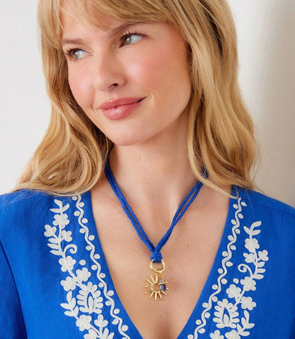 Sun And Sodalite Point Cord Necklace