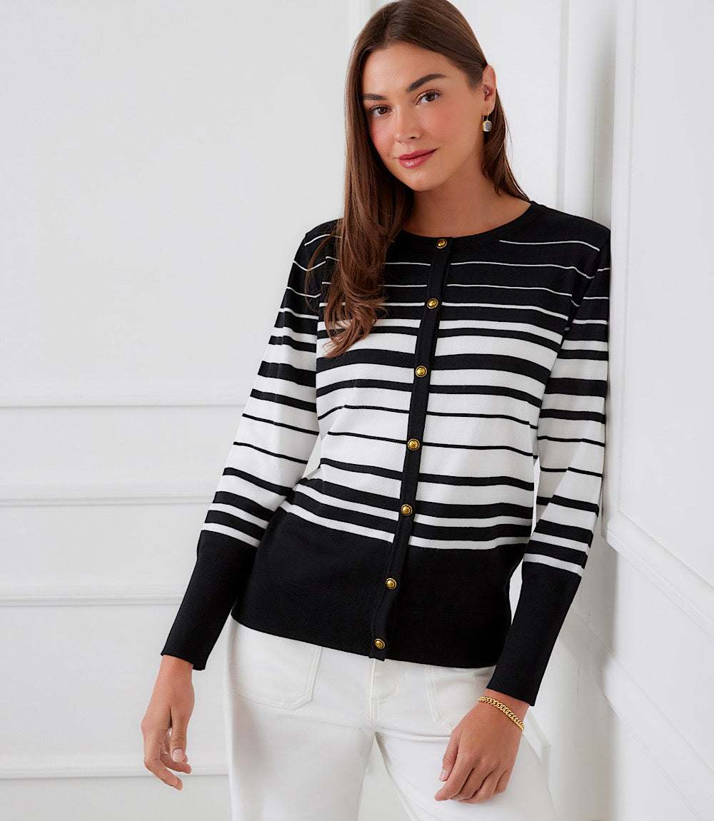 Stripe Cardigan Sweater