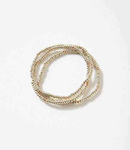 Beaded Crystal Bracelets, Set Of 3