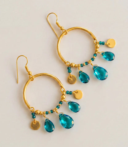 Teal Topaz Dangle Earrings