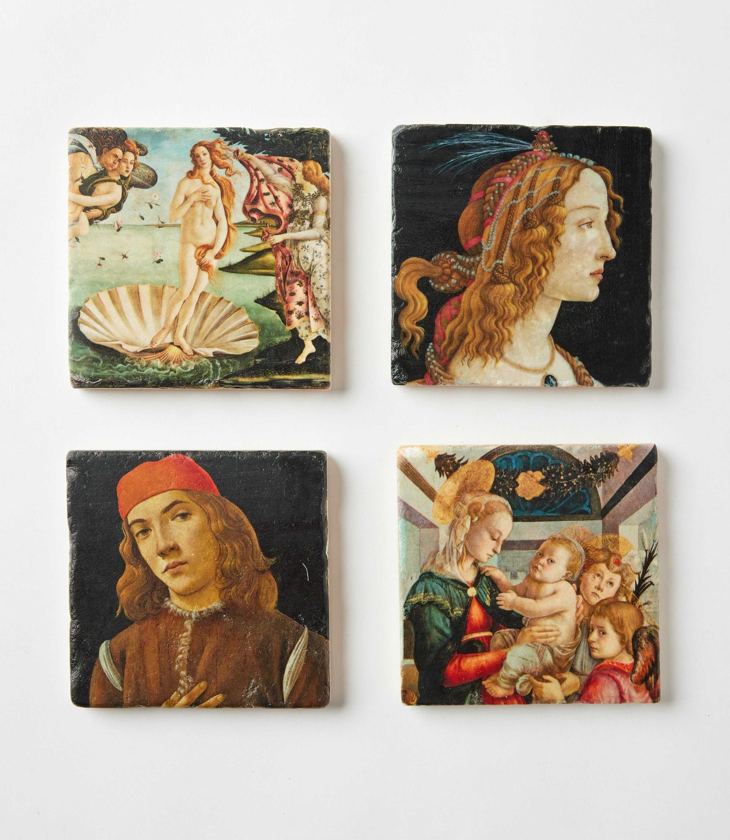 Botticelli Marble Coasters, Set Of 4