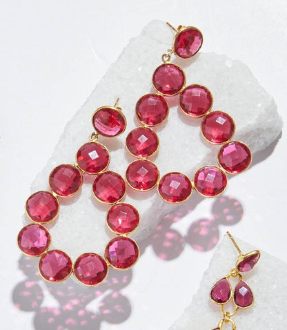 Gemstone Bezel Drop Earrings