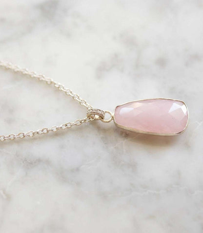 Pink Opal Pendant Necklace