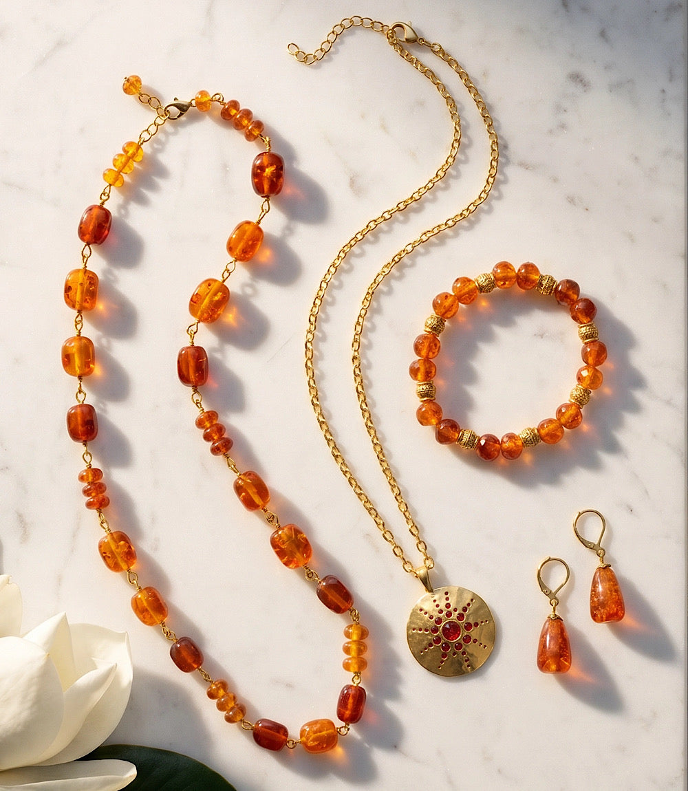 Amber Link Necklace