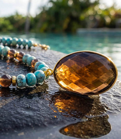 Gemstone Pendant Beaded Turquoise Necklace