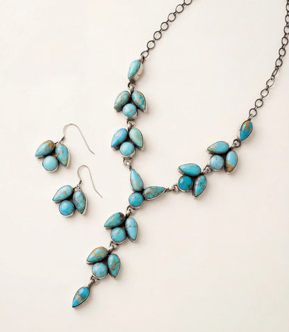 Turquoise Teardrop Cluster Set