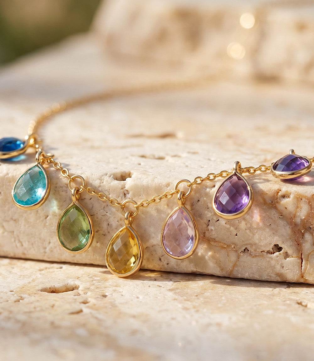 Multi Color Teardrop Necklace
