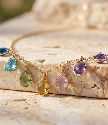 Multi Color Teardrop Necklace