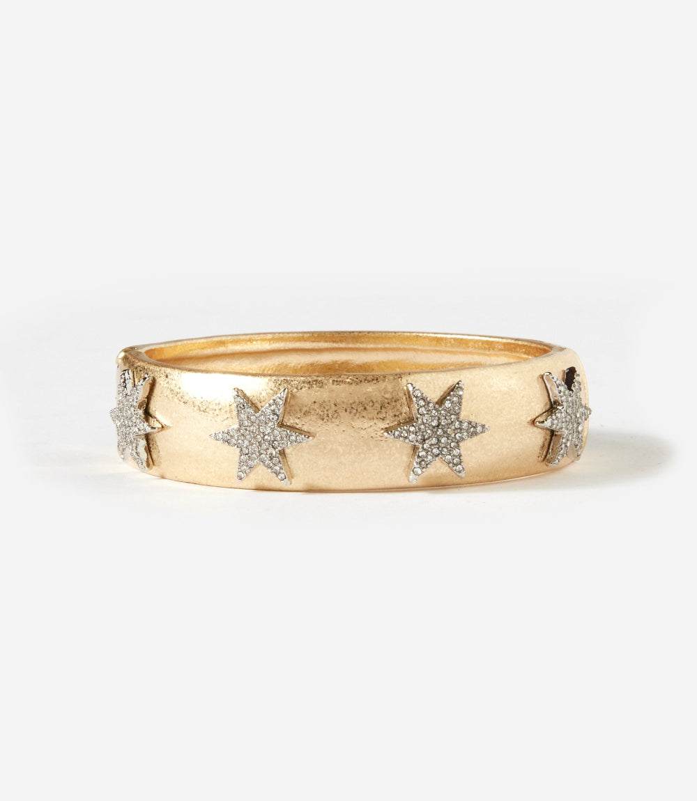 Crystal Starburst Bangle Bracelet