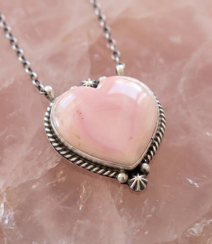 Pink Conch Heart Necklace