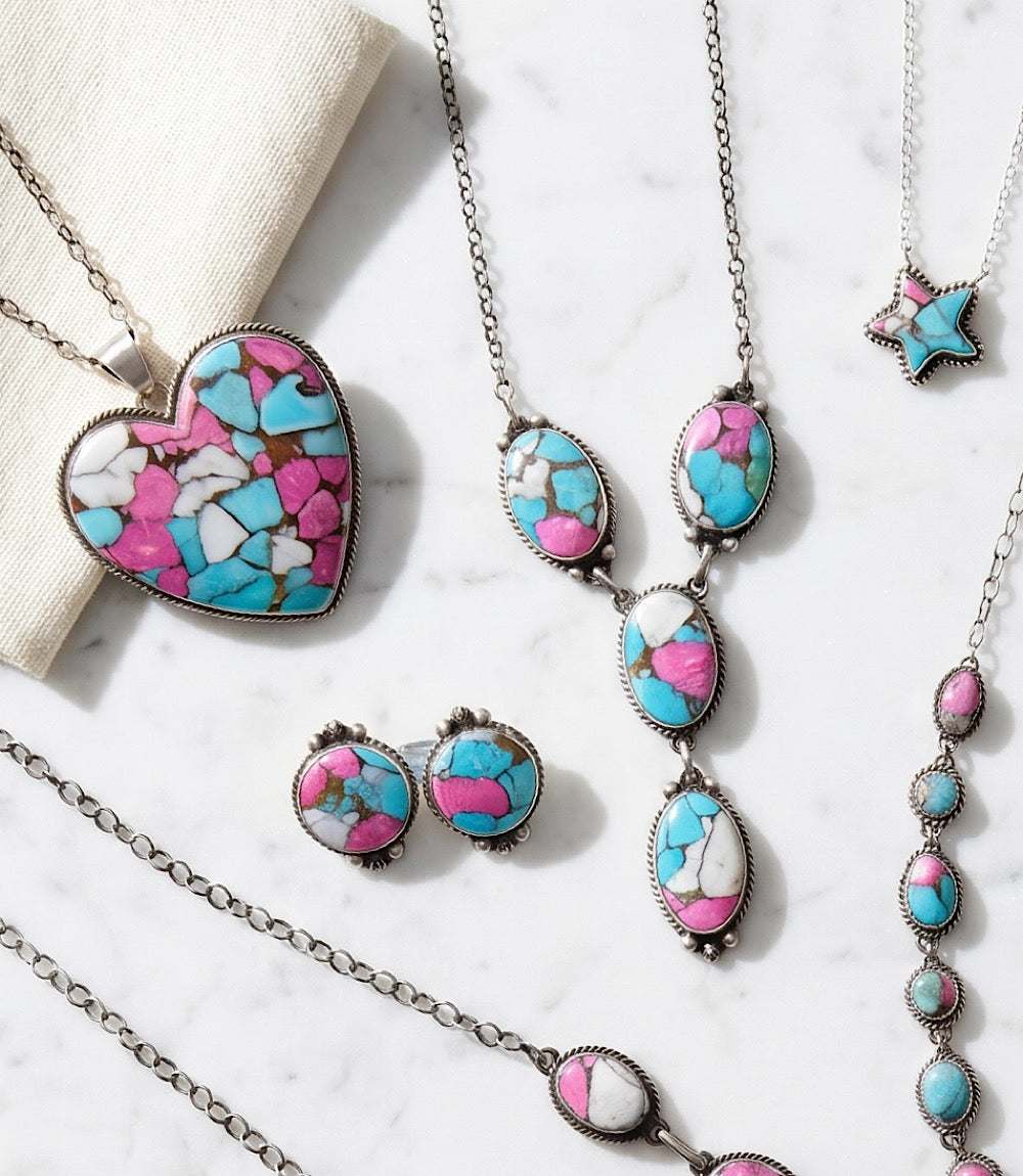Cotton Candy Turquoise Star Necklace