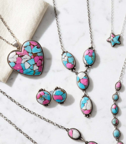 Cotton Candy Turquoise Star Necklace