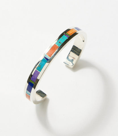 Multistone Turquoise Inlay Cuff Bracelet